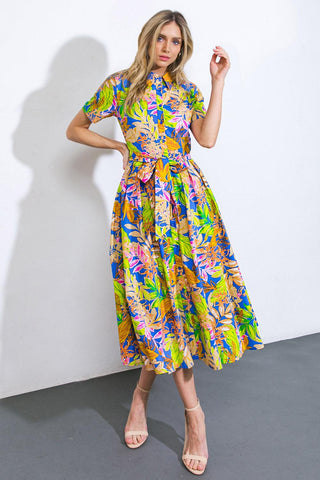 KEEP BLOOMING WOVEN MIDI DRESS - Glamourous Grace