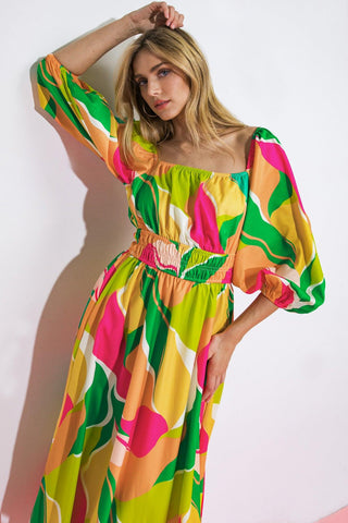 A SECOND THOUGHT WOVEN MIDI DRESS - Glamourous Grace