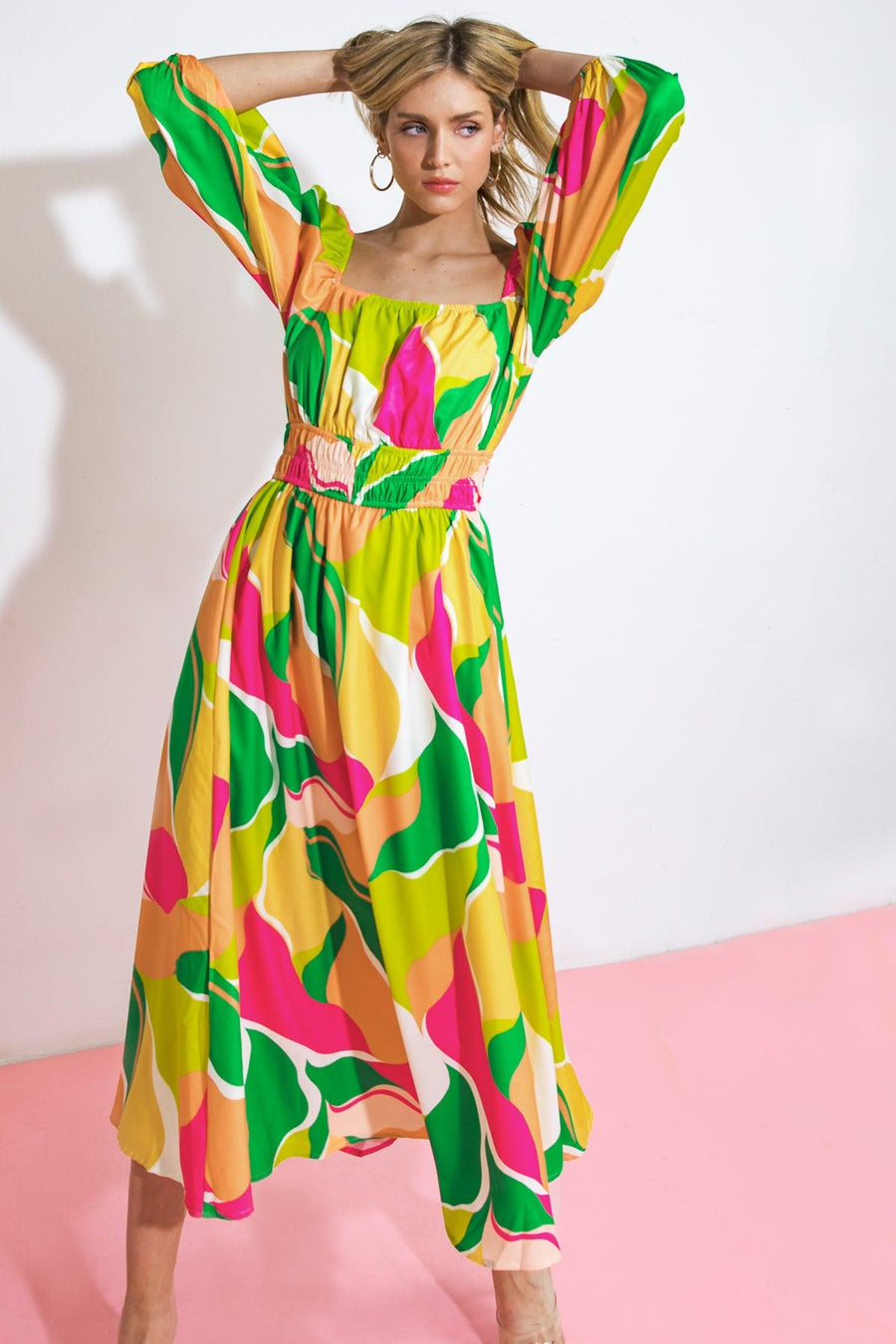 A SECOND THOUGHT WOVEN MIDI DRESS - Glamourous Grace