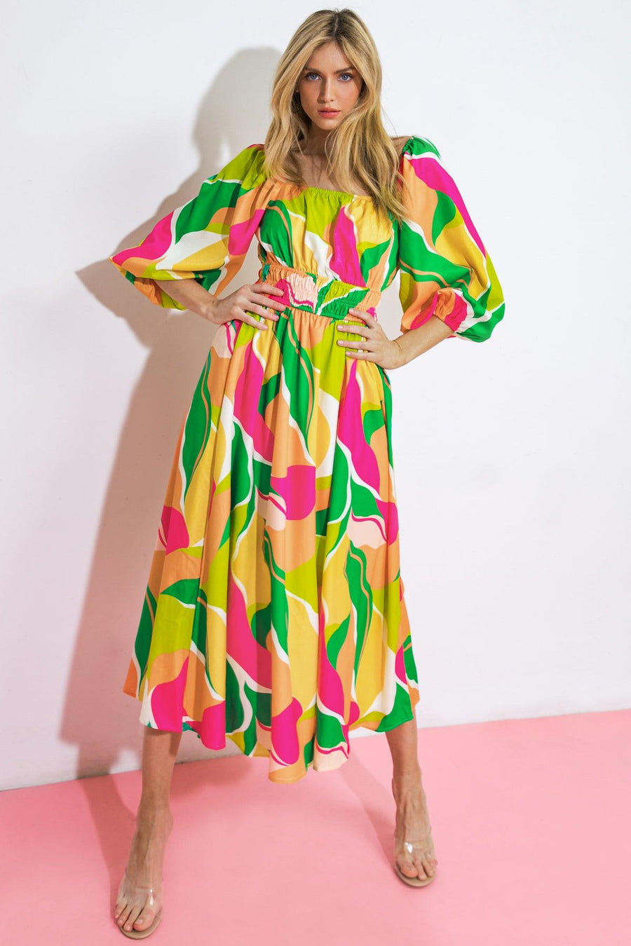 A SECOND THOUGHT WOVEN MIDI DRESS - Glamourous Grace