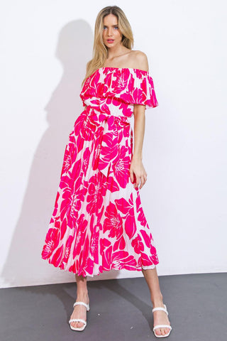 LOVE SCRIPT WOVEN MIDI DRESS - Glamourous Grace