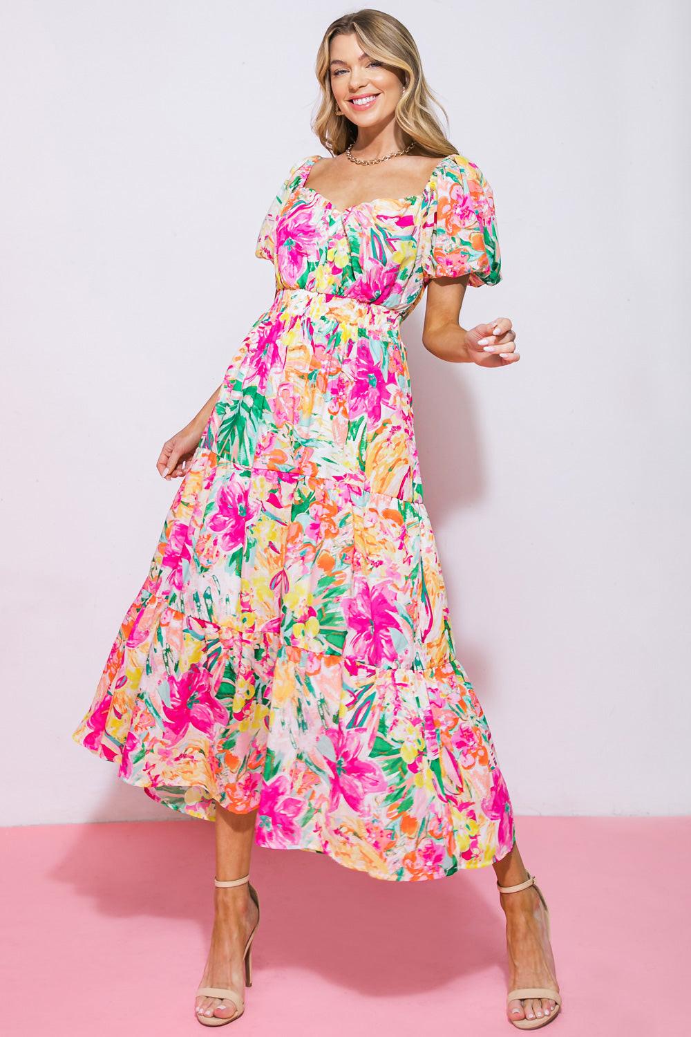 IT STARTS NOW WOVEN MIDI DRESS - Glamourous Grace