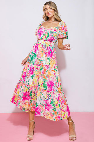 IT STARTS NOW WOVEN MIDI DRESS - Glamourous Grace