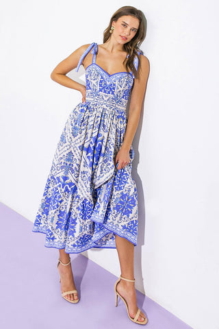FINDING MY PEACE WOVEN MIDI DRESS - Glamourous Grace