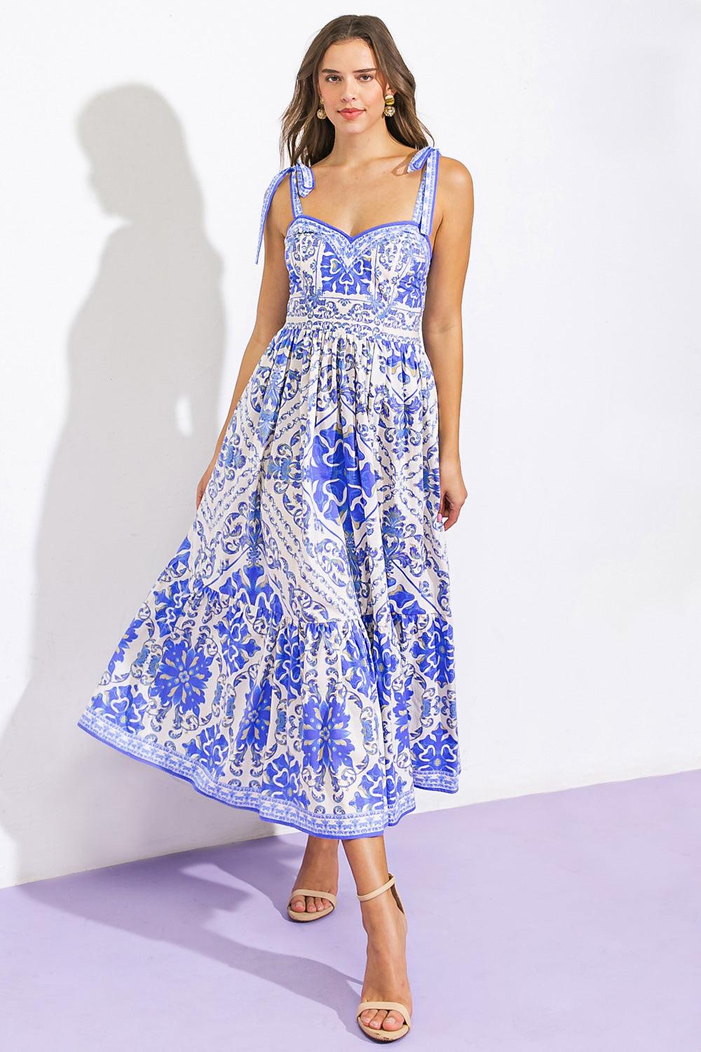 FINDING MY PEACE WOVEN MIDI DRESS - Glamourous Grace