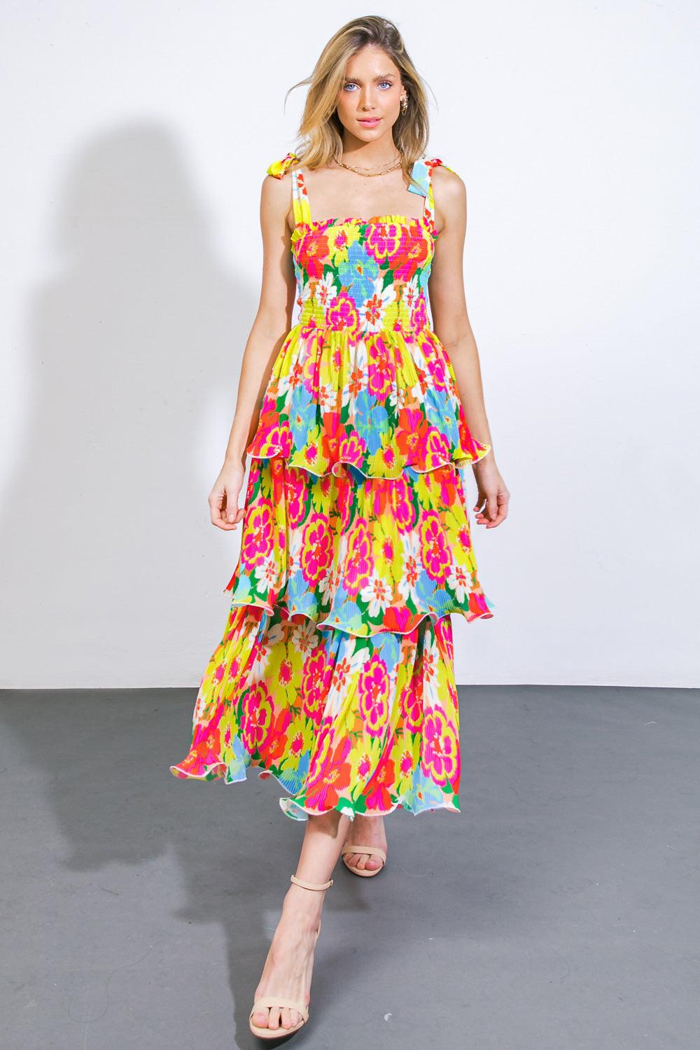 VISIONS FROM THE MEADOW WOVEN MIDI DRESS - Glamourous Grace