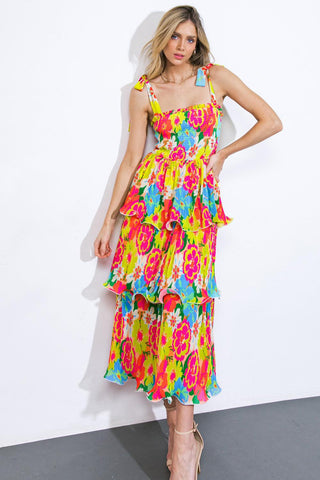 VISIONS FROM THE MEADOW WOVEN MIDI DRESS - Glamourous Grace