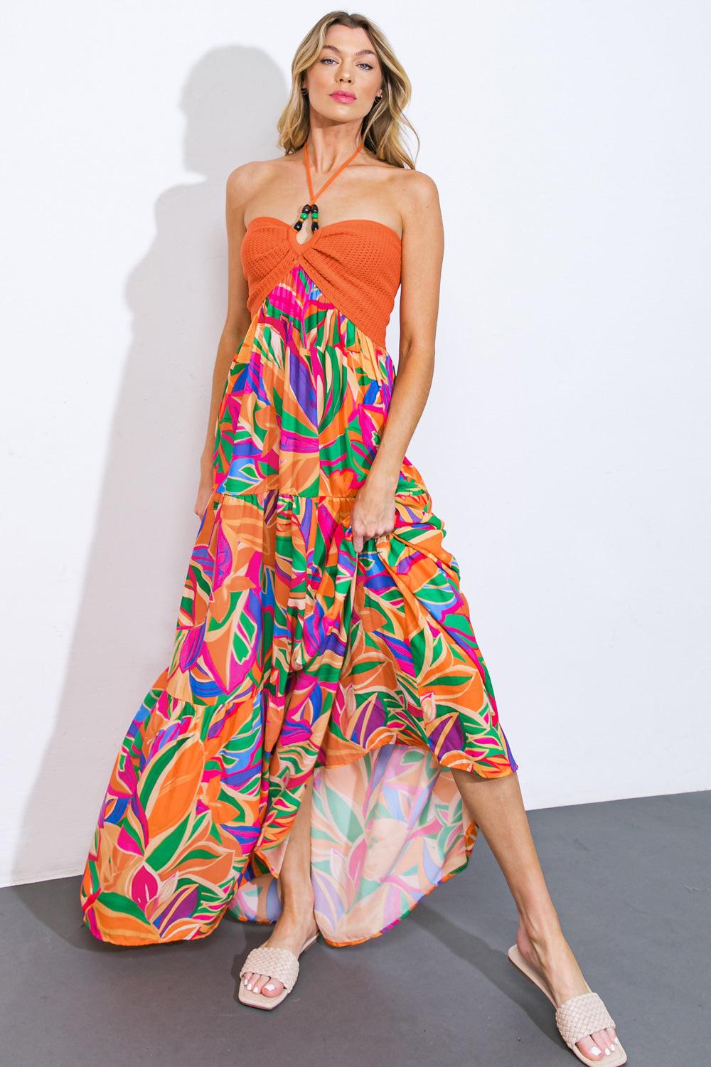 INTO THE THICK OF IT COMBINATION MIDI DRESS - Glamourous Grace