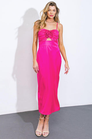SHE'S GOT WOVEN MIDI DRESS - Glamourous Grace