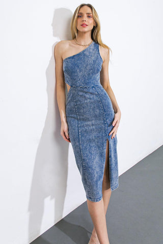 FAMILIAR PATTERNS DENIM DRESS - Glamourous Grace