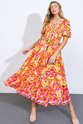 IT'S YOUR PLACE WOVEN MIDI DRESS - Glamourous Grace