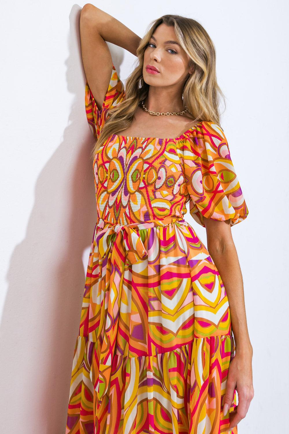 IT'S YOUR PLACE WOVEN MIDI DRESS - Glamourous Grace