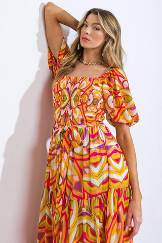 IT'S YOUR PLACE WOVEN MIDI DRESS - Glamourous Grace
