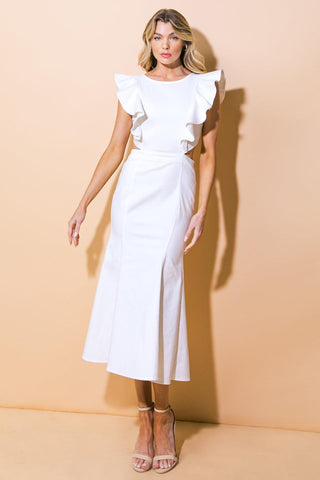CATCH THE BOUQUET TWILL MIDI DRESS - Glamourous Grace