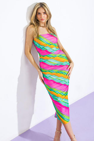 DESIRABLE DESTINATIONS MESH MIDI DRESS - Glamourous Grace