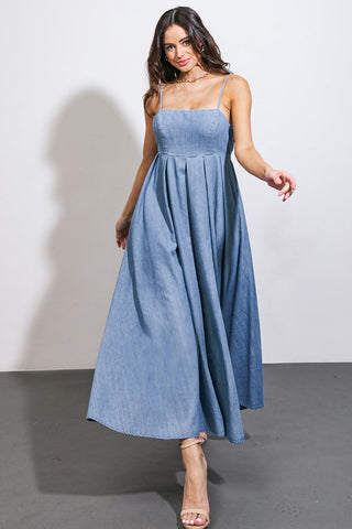 CAPTIVATING HEART DENIM MIDI DRESS - Glamourous Grace LLC