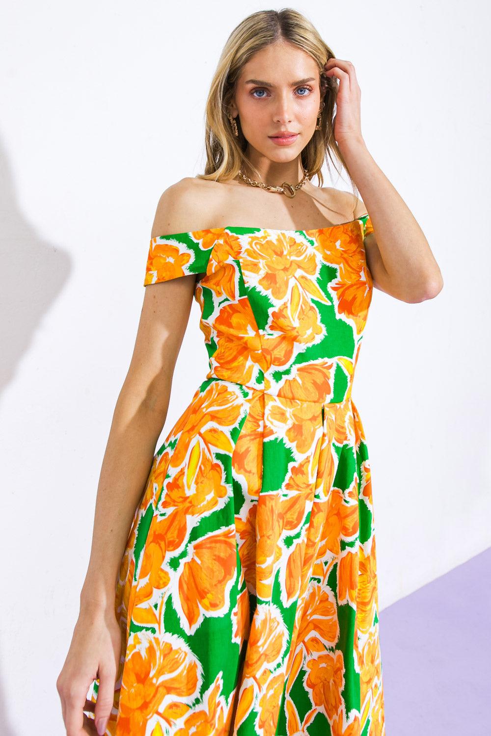 WHERE I WANT TO BE TWILL MIDI DRESS - Glamourous Grace