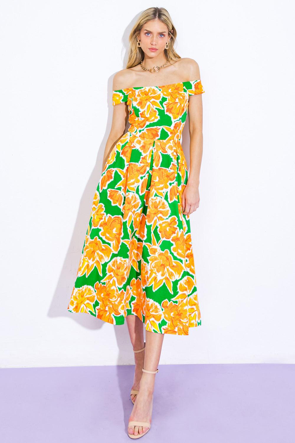 WHERE I WANT TO BE TWILL MIDI DRESS - Glamourous Grace