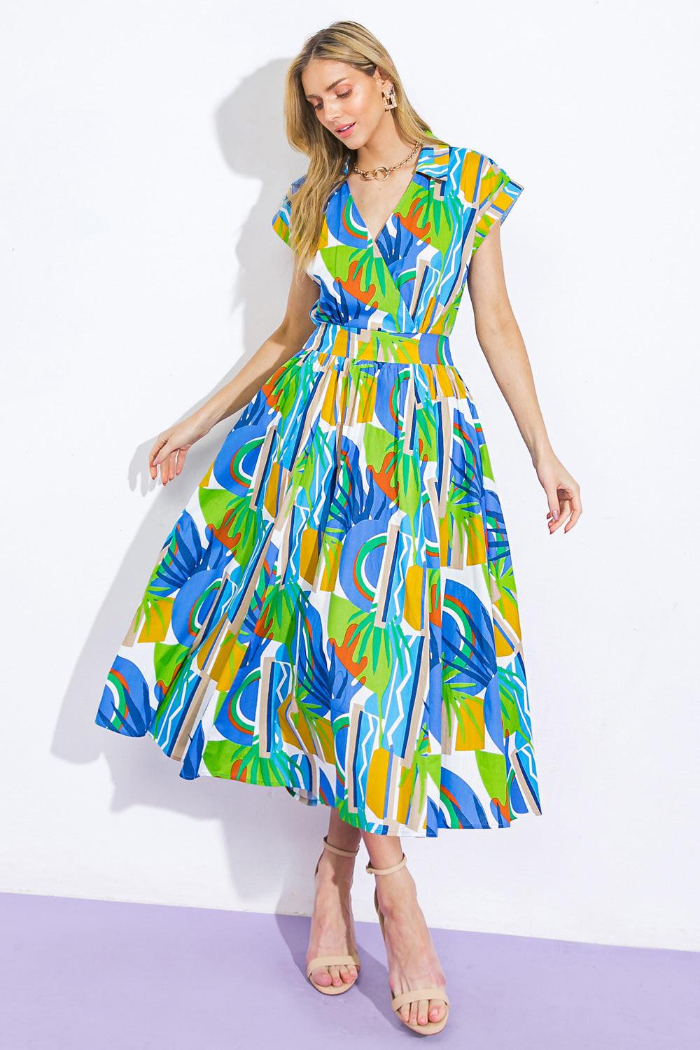 SUMMER MIRAGE WOVEN MIDI DRESS - Glamourous Grace
