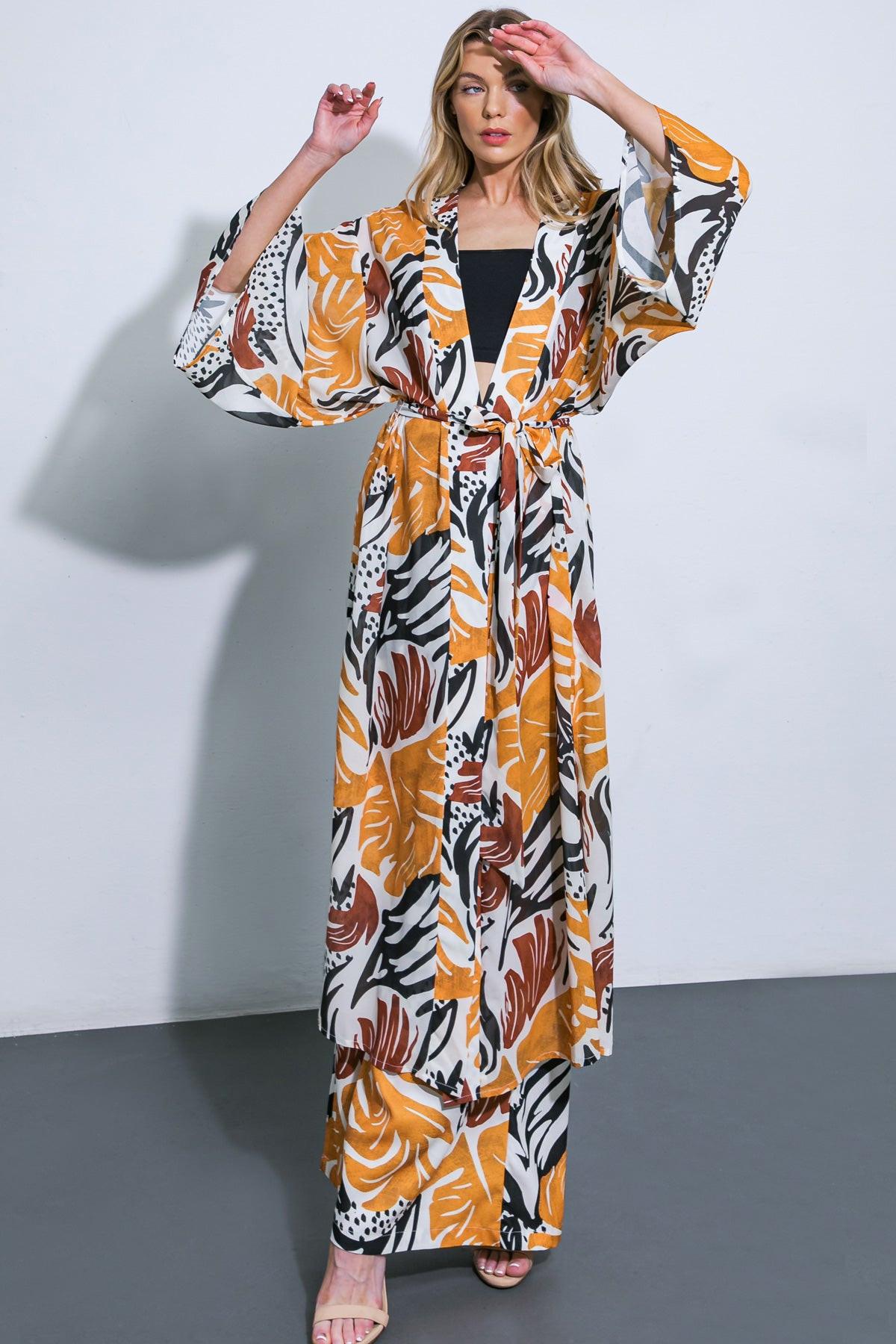 WHERE THE WIND WOVEN MIDI KIMONO - Glamourous Grace