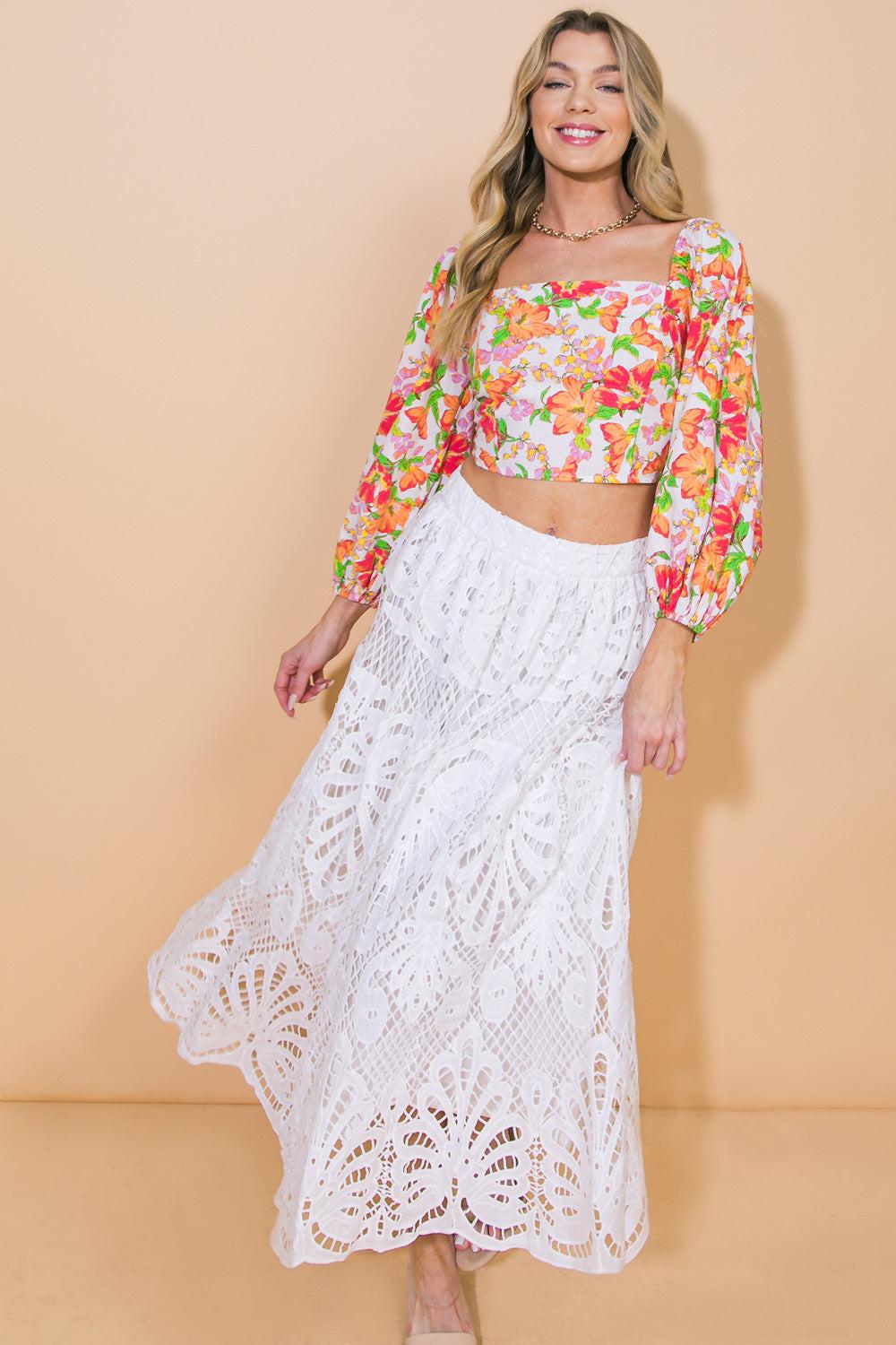 DREAMY NIGHTS WOVEN MIDI SKIRT - Glamourous Grace