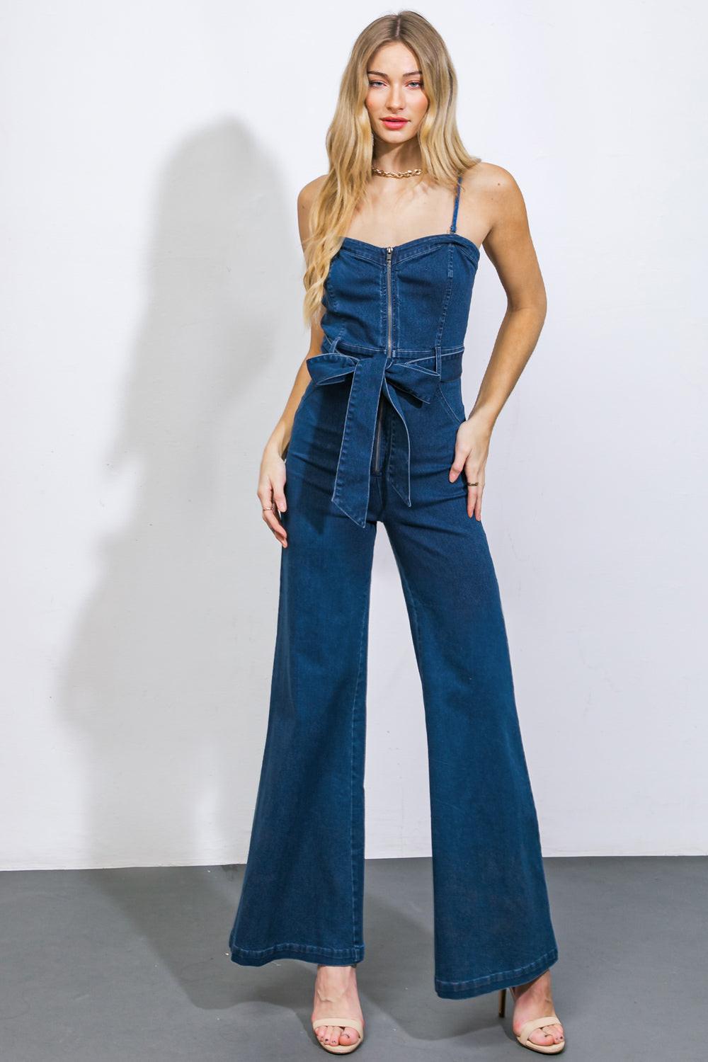 DRIFT AWAY DENIM JUMPSUIT - Glamourous Grace