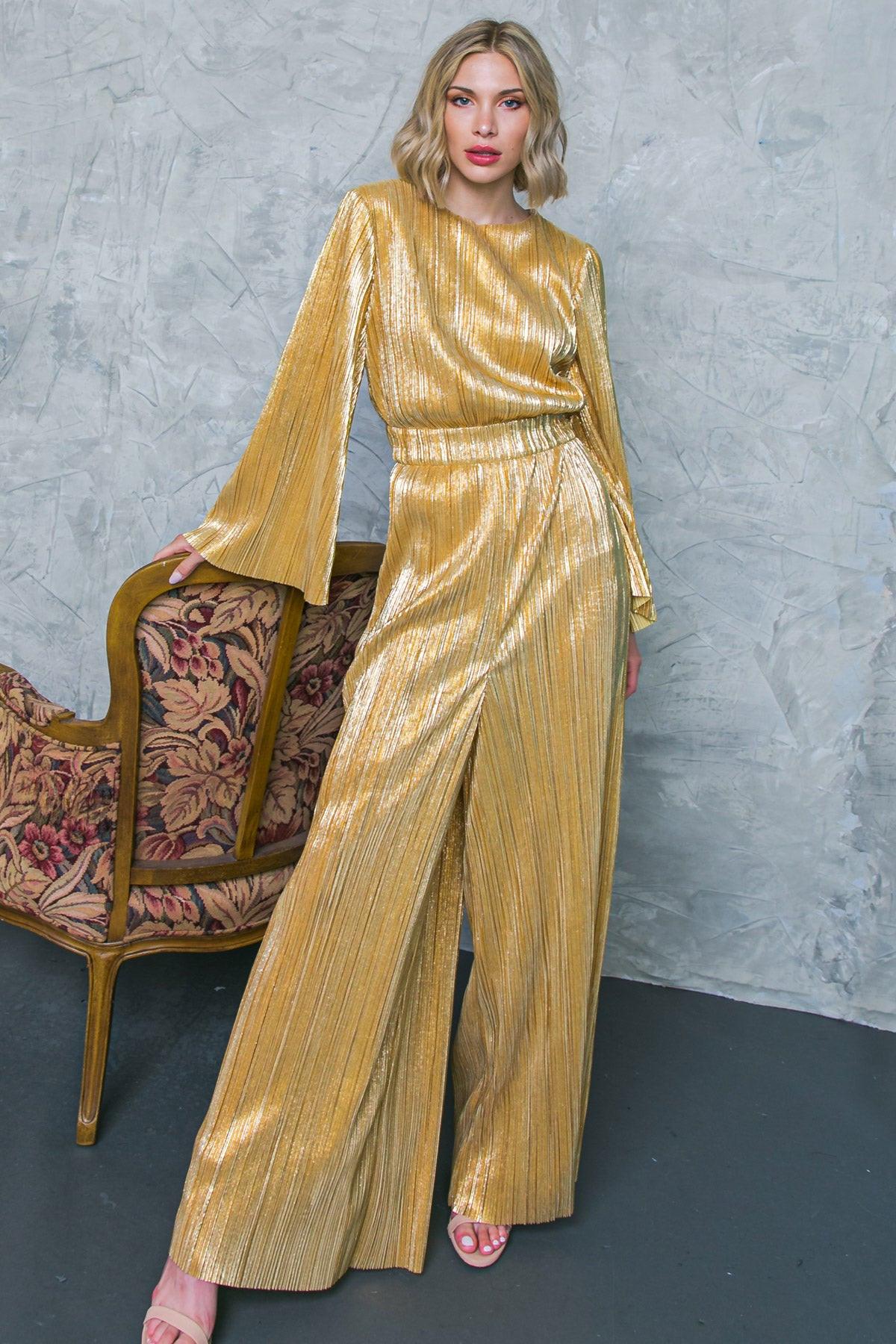 DARE TO DAZZLE PLISSE JUMPSUIT - Glamourous Grace