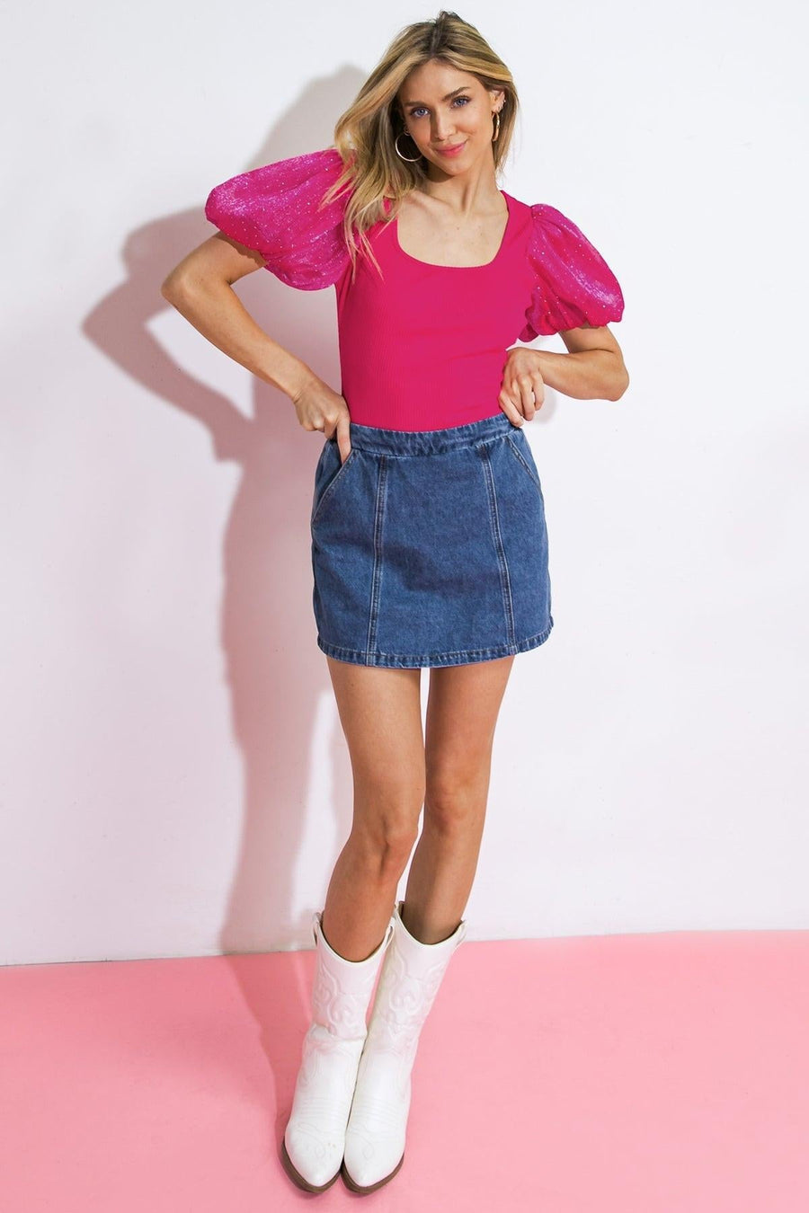 MOMENTS IN LOVE DENIM SKORT - Glamourous Grace