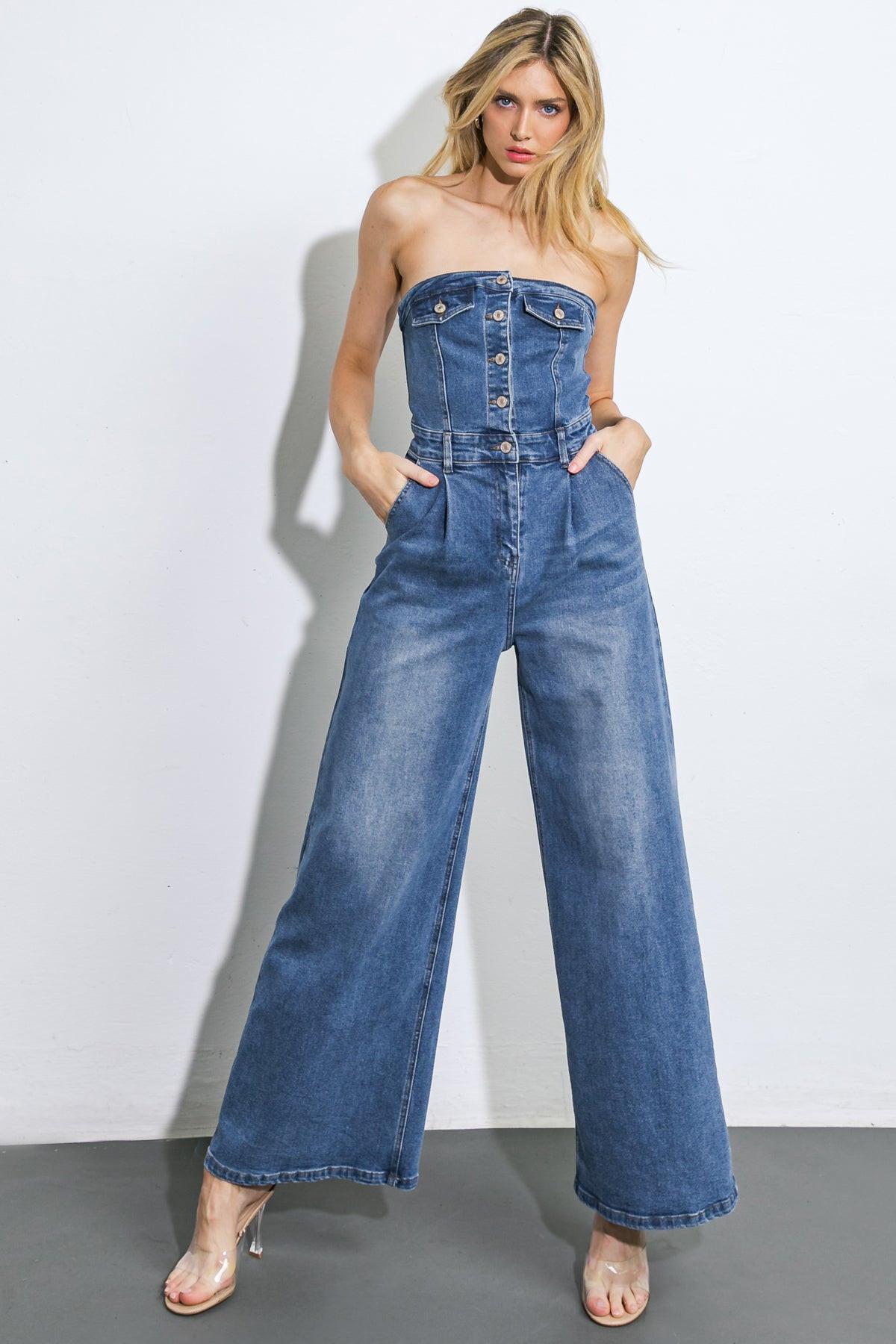 SKY FULL OF STARS DENIM JUMPSUIT - Glamourous Grace