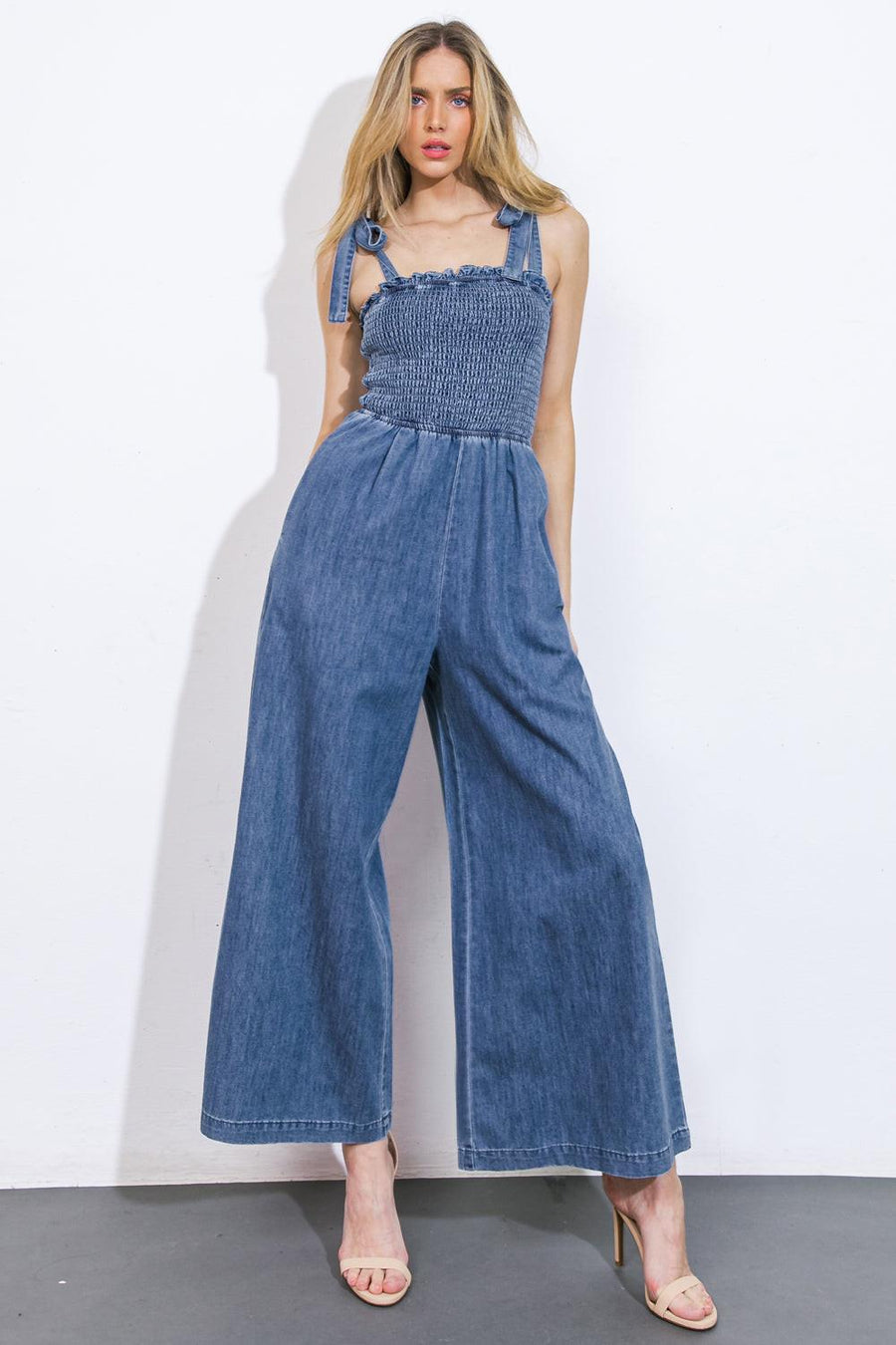 GETTING IT DONE DENIM JUMPSUIT - Glamourous Grace