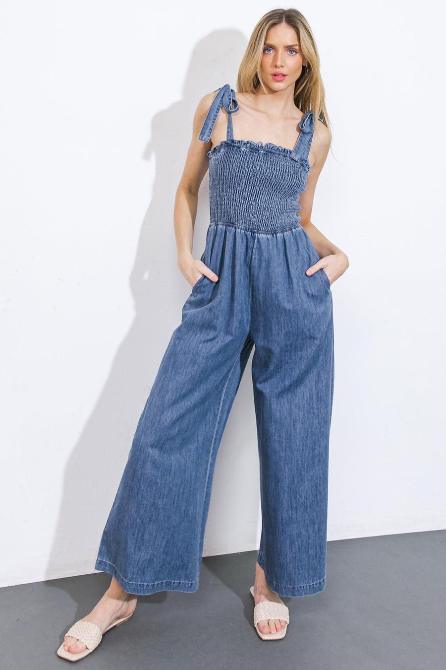 GETTING IT DONE DENIM JUMPSUIT - Glamourous Grace