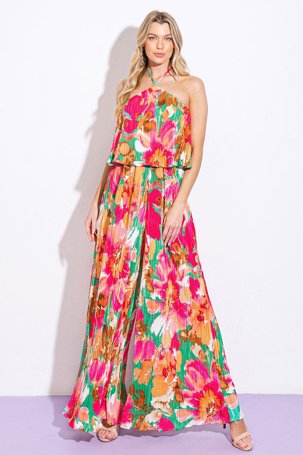 SWING OF THINGS PLISSE JUMPSUIT - Glamourous Grace