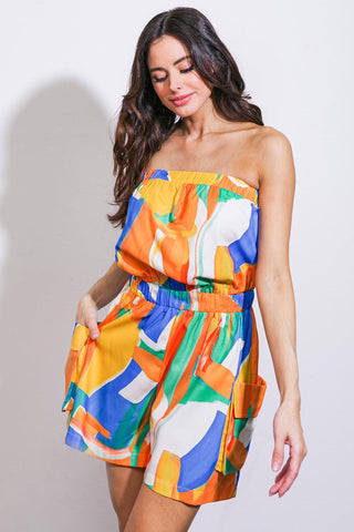 VIVID IMAGINATION WOVEN ROMPER - Glamourous Grace
