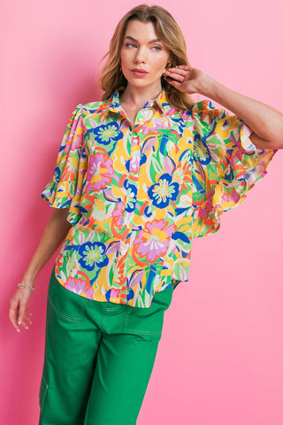 READY TO GET AWAY WOVEN TOP - Glamourous Grace