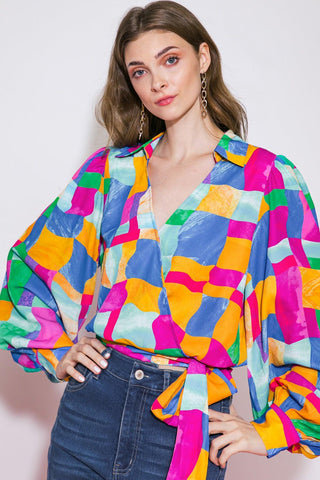 LOVELY STATEMENT WOVEN TOP - Glamourous Grace