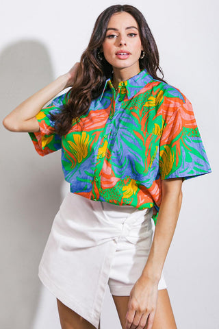 ONE STEP AT A TIME WOVEN TOP - Glamourous Grace