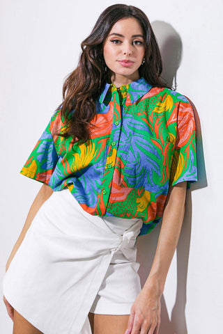 ONE STEP AT A TIME WOVEN TOP - Glamourous Grace