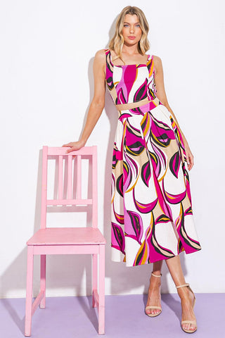 COCKTAIL CLUB WOVEN TWILL TOP AND SKIRT - Glamourous Grace