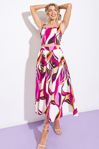 COCKTAIL CLUB WOVEN TWILL TOP AND SKIRT - Glamourous Grace