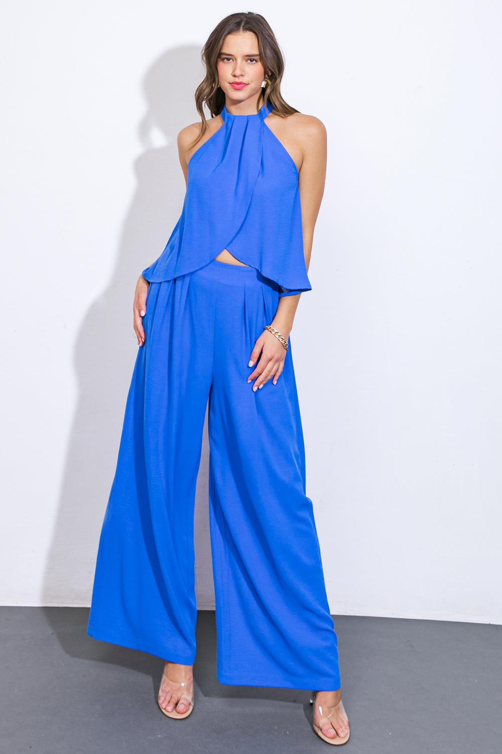 ALWAYS BE AROUND WOVEN TOP AND PANT SET - Glamourous Grace