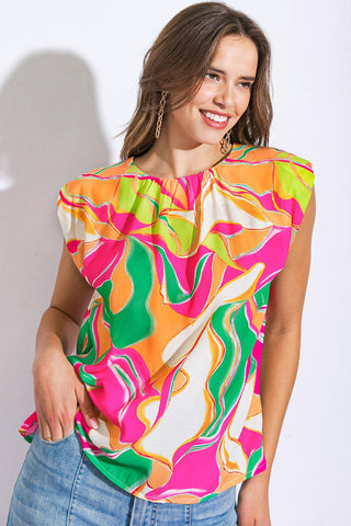 SEND A POSTCARD WOVEN TOP - Glamourous Grace