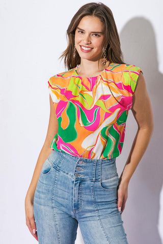 SEND A POSTCARD WOVEN TOP - Glamourous Grace
