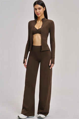 The Swoon Jacket Sports Bra Flared Leggings 3-Piece Set