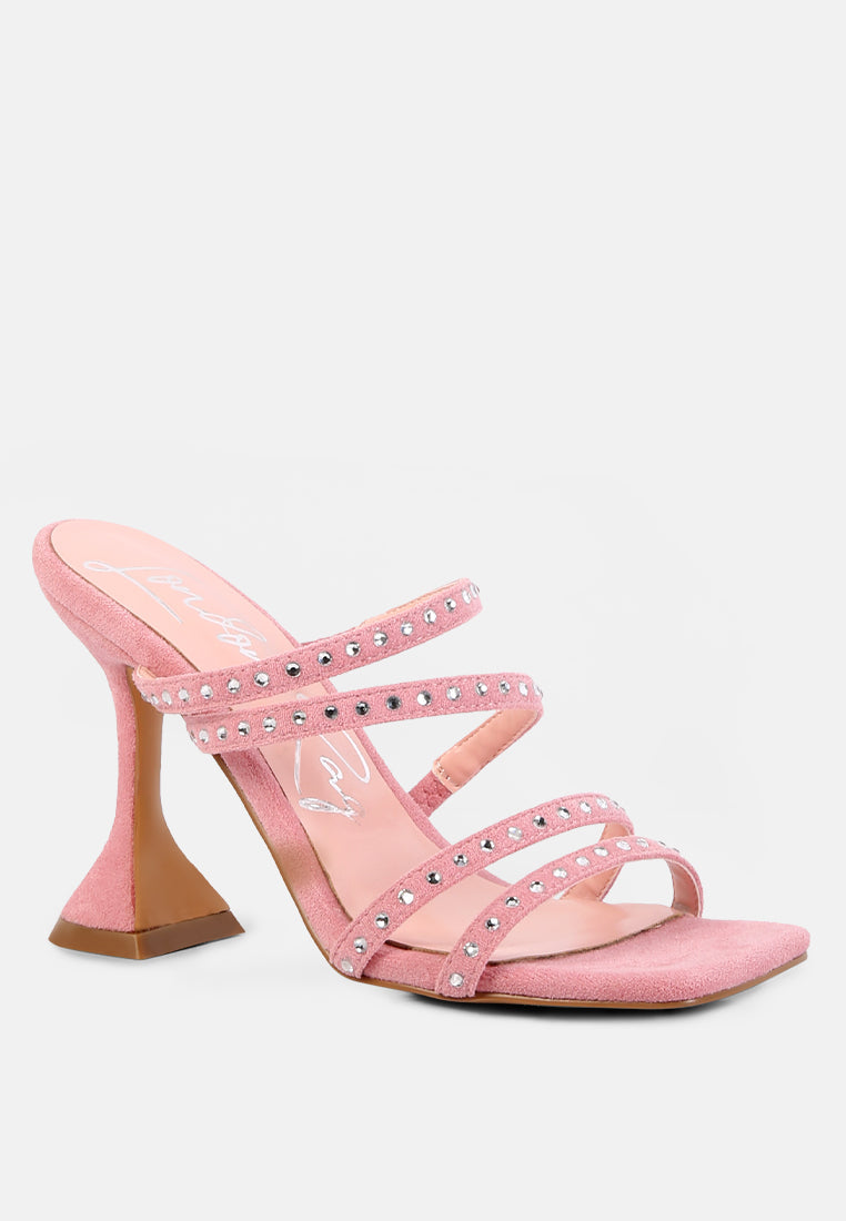 Face Me Studded Spool Heel Multi Strap Sandals - Glamourous Grace