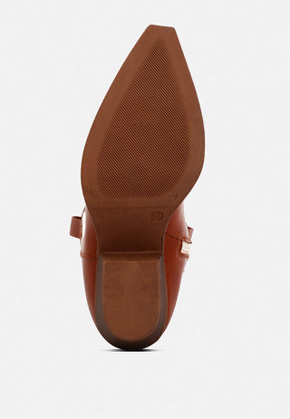 Fallon Faux Leather Patchwork Cowboy Boots - Glamourous Grace