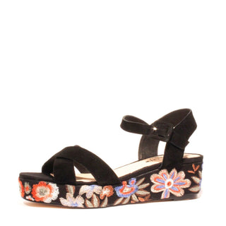 Fancy Embroidered Wedged Sandals - Glamourous Grace