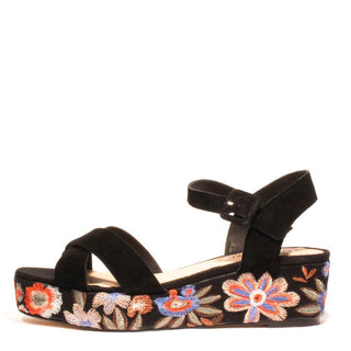 Fancy Embroidered Wedged Sandals - Glamourous Grace