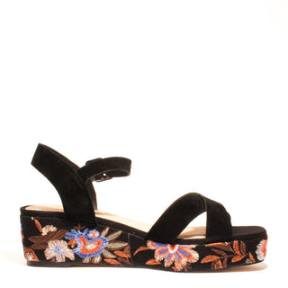 Fancy Embroidered Wedged Sandals - Glamourous Grace