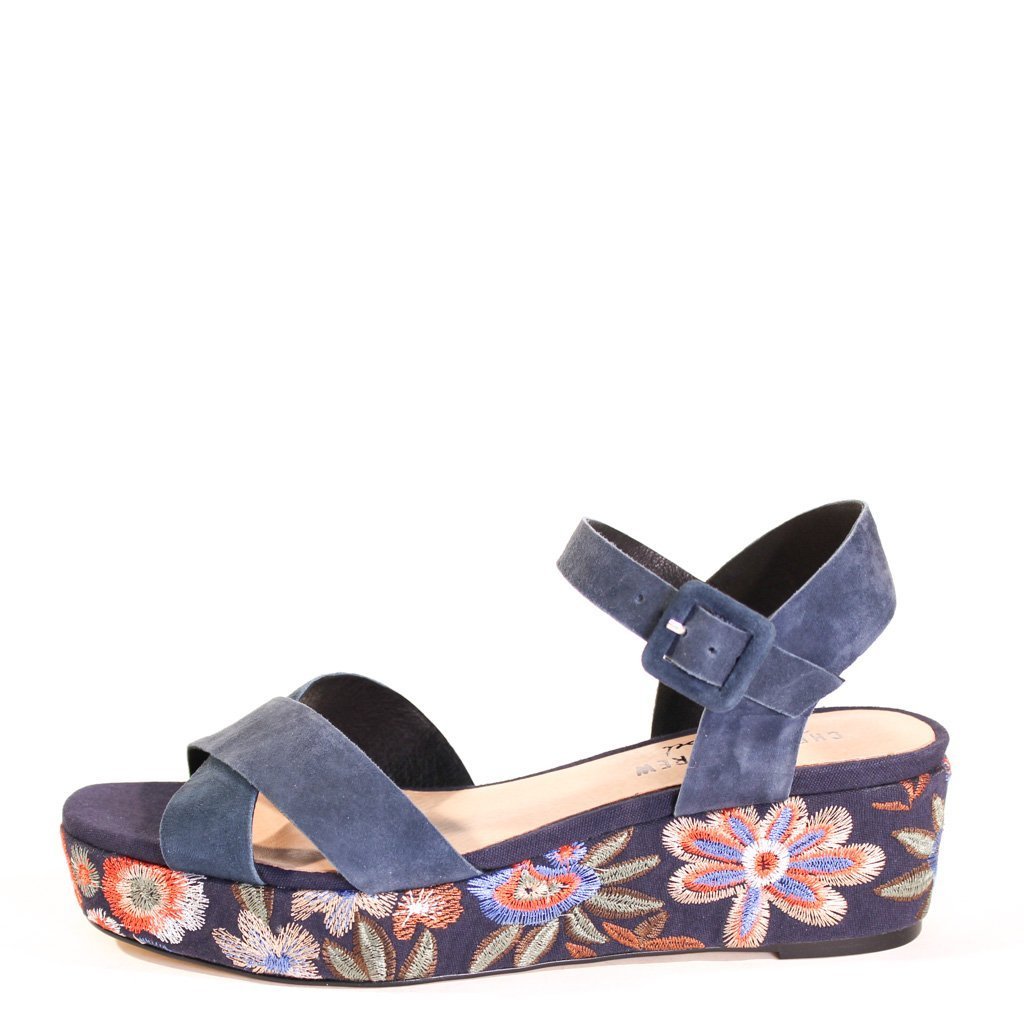 Fancy Embroidered Wedged Sandals - Glamourous Grace