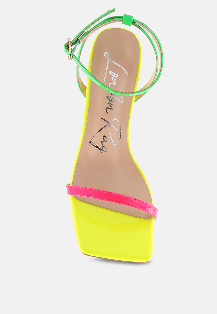 Fantasy Mid Heel Square Toe Sandals - Glamourous Grace